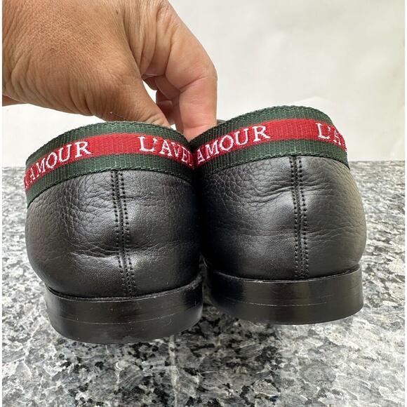 GUCCI L'AVEUGLE PAR AMOUR BLACK LEATHER WEB LOAFERS SHOES Men’s Size 7 - Picture 8 of 14